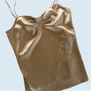 Diane von Furstenberg DVF Bronze Silky Camisole Tank Top Sz S